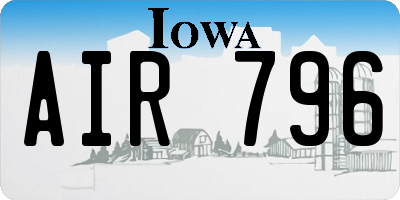 IA license plate AIR796