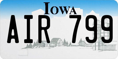 IA license plate AIR799