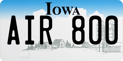 IA license plate AIR800