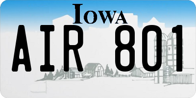 IA license plate AIR801