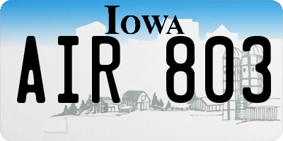 IA license plate AIR803