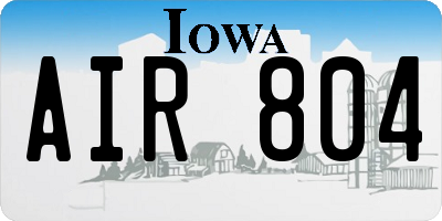 IA license plate AIR804