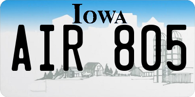 IA license plate AIR805