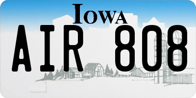 IA license plate AIR808