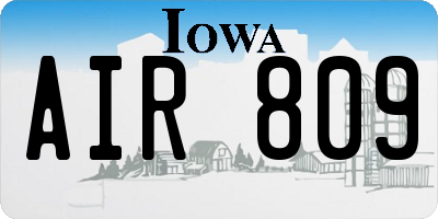 IA license plate AIR809