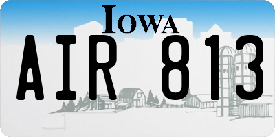 IA license plate AIR813