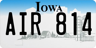 IA license plate AIR814