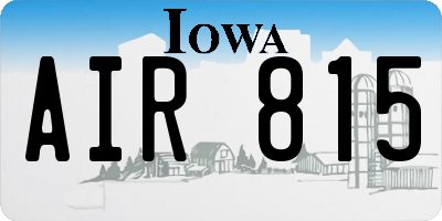 IA license plate AIR815
