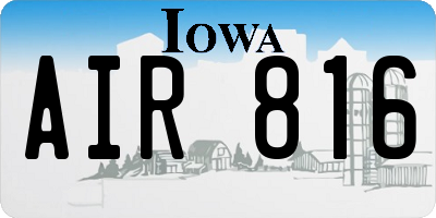 IA license plate AIR816