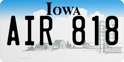 IA license plate AIR818