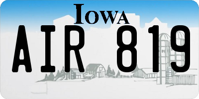 IA license plate AIR819