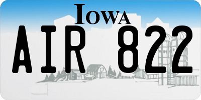 IA license plate AIR822