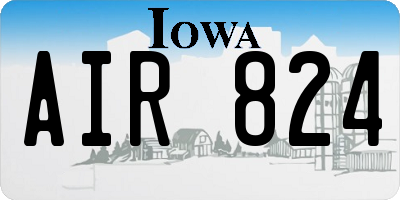 IA license plate AIR824