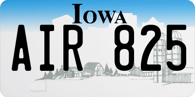 IA license plate AIR825