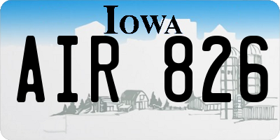 IA license plate AIR826