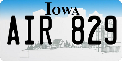IA license plate AIR829