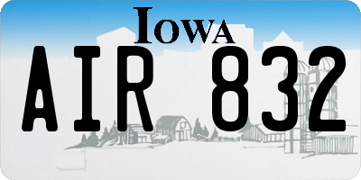 IA license plate AIR832