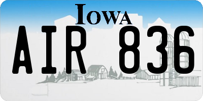 IA license plate AIR836