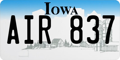 IA license plate AIR837