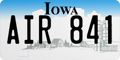 IA license plate AIR841