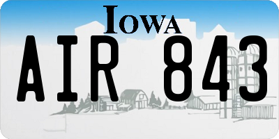 IA license plate AIR843