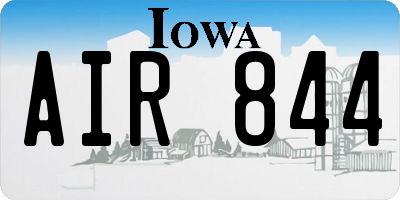 IA license plate AIR844