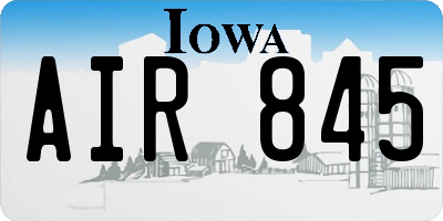 IA license plate AIR845