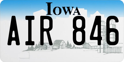 IA license plate AIR846