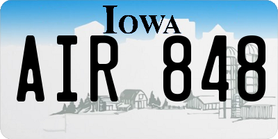 IA license plate AIR848