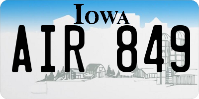 IA license plate AIR849