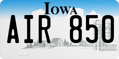 IA license plate AIR850