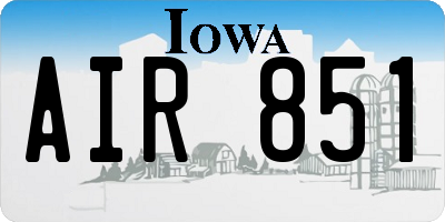IA license plate AIR851