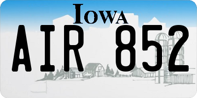 IA license plate AIR852