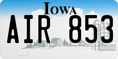 IA license plate AIR853