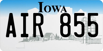 IA license plate AIR855