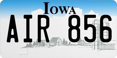 IA license plate AIR856