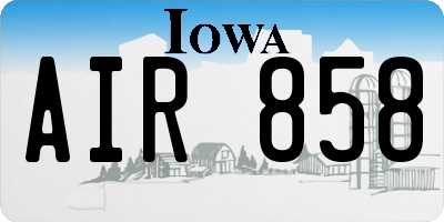 IA license plate AIR858