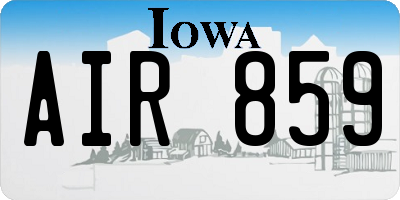 IA license plate AIR859