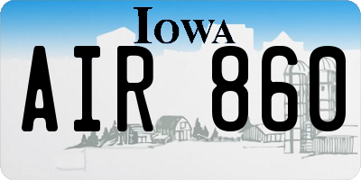 IA license plate AIR860