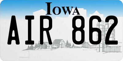 IA license plate AIR862