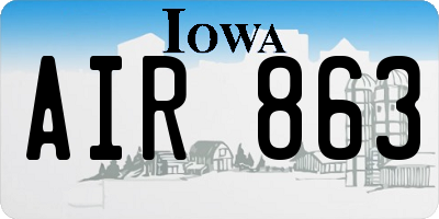 IA license plate AIR863