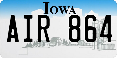 IA license plate AIR864
