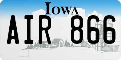 IA license plate AIR866