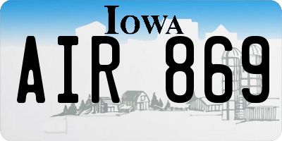 IA license plate AIR869