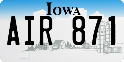 IA license plate AIR871