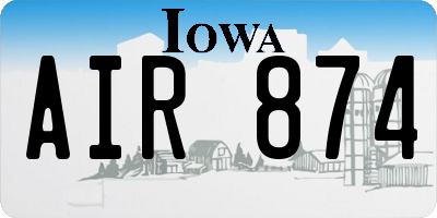 IA license plate AIR874