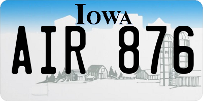 IA license plate AIR876