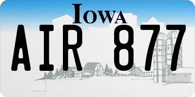 IA license plate AIR877