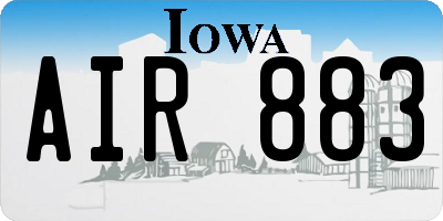 IA license plate AIR883