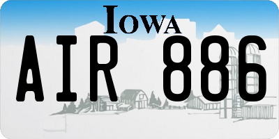 IA license plate AIR886